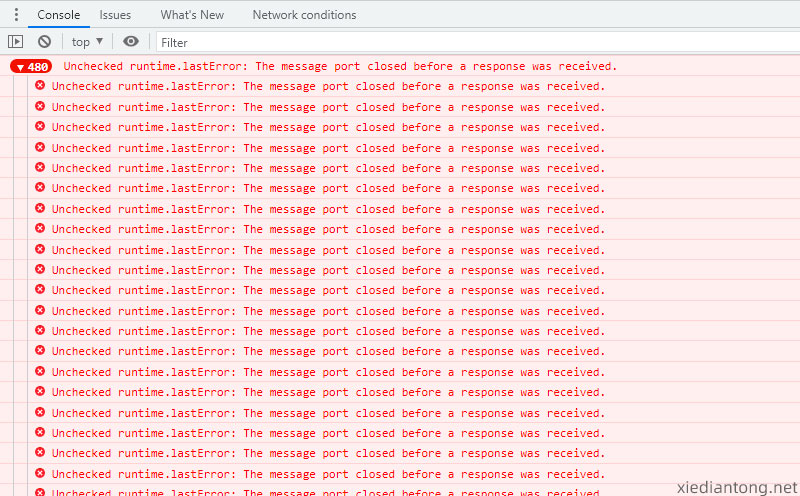 Unchecked runtime.lastError: The message port closed before a response was received.